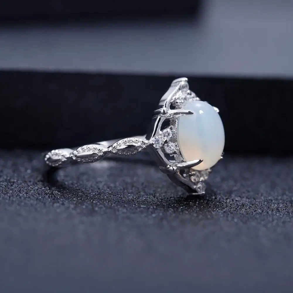 GEM'S балетное кольцо из натурального африканского опала с драгоценным камнем, 925 пробы Серебряное винтажное обручальное кольцо для женщин, хорошее ювелирное изделие