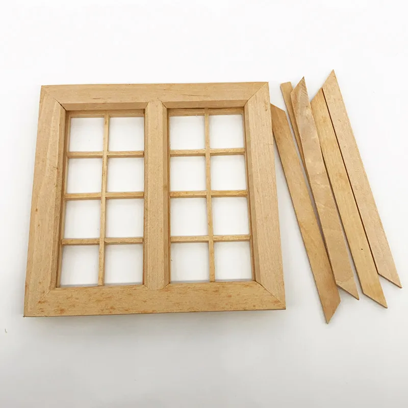 

1:12 Dollhouse minature mini window diy Mini Accessories BJD Ob11 GSC Model 16 Grid Door and Window Woo