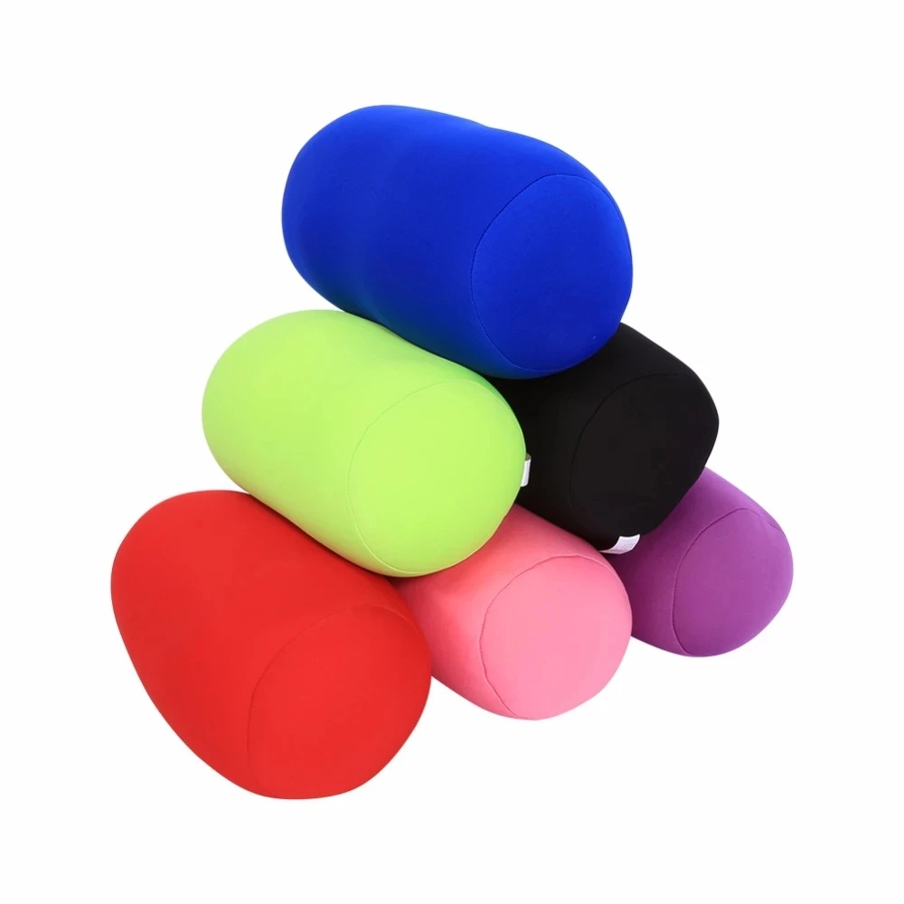 Roll Throw Pillow Mini Microbead Back Travel Home Sleep Neck Support Cushions