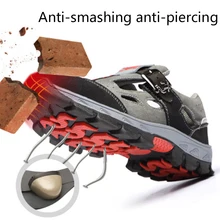 Страхование труда Обувь, сандалии Для Мужчин's летние легкие дышащие дезодорирующие безопасная обувь Повседневное Non-slip Для мужчин; рабочие ботинки