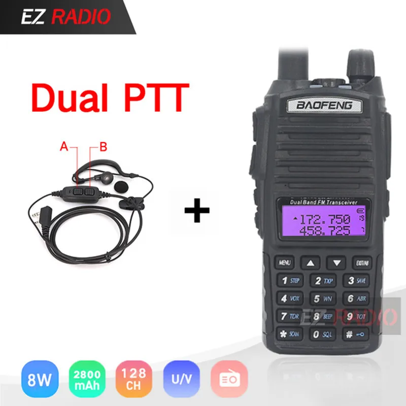 Walkie-Talkie Ham-Radio UV-5R Baofeng 8w 82HP GT-3TP 5W 10KM UV-82 Optionl Dual-Ptt