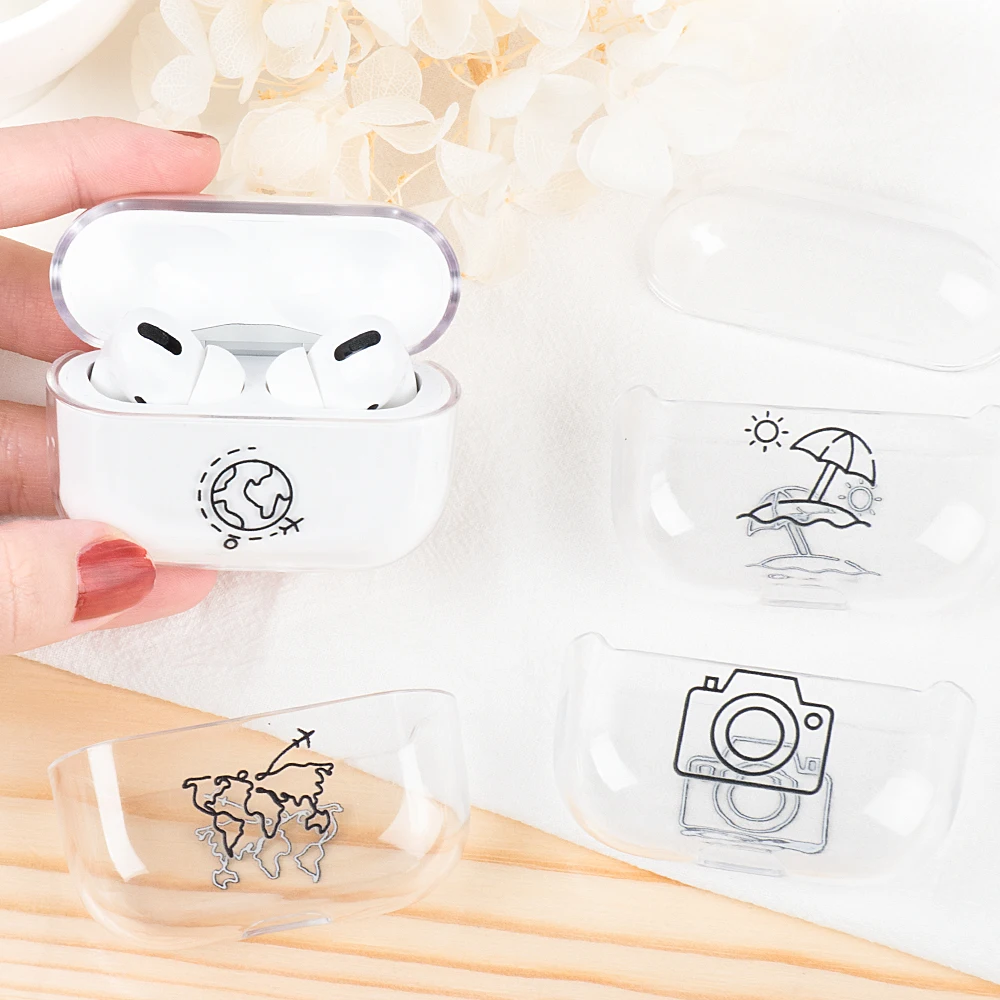 Чехол для Airpods роскошный модный прозрачный жесткий чехол Air Pods Pro с Bluetooth