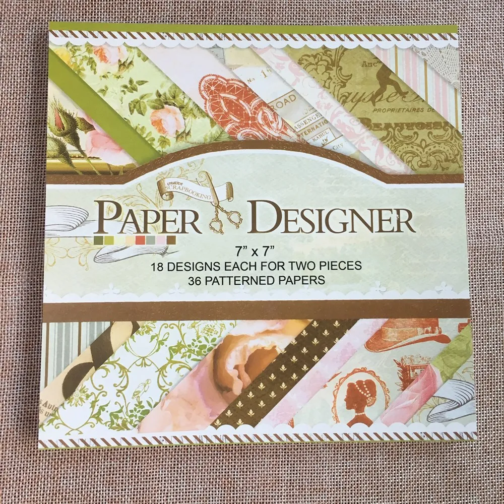 

36 sheets 7"X7" Flower Strip Patterned Paper Pad Scrapbooking Pack Handmade Craft Single Printing