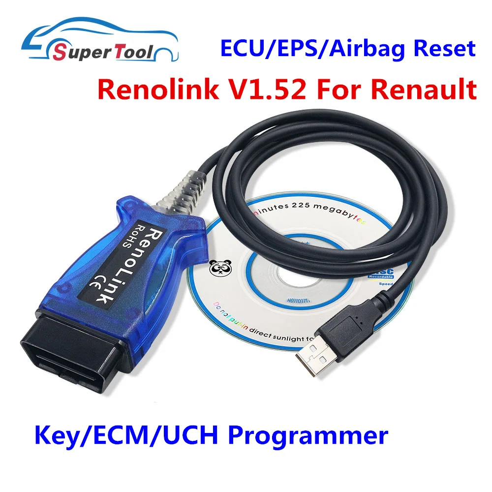 Новый Renolink V1.87 для Renault ECU Программатор Reno Link V1.87/V1.52 диагностический кабель USB