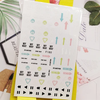 

3D Stickers for Nails Play Arrow Diamond Designs Nail Art Decorations Foil Decals Wraps Manicure Accessories Decoraciones