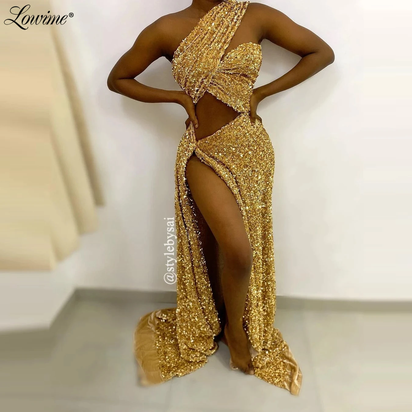 Gold Hot Sexy Party Dress Cut-out ...