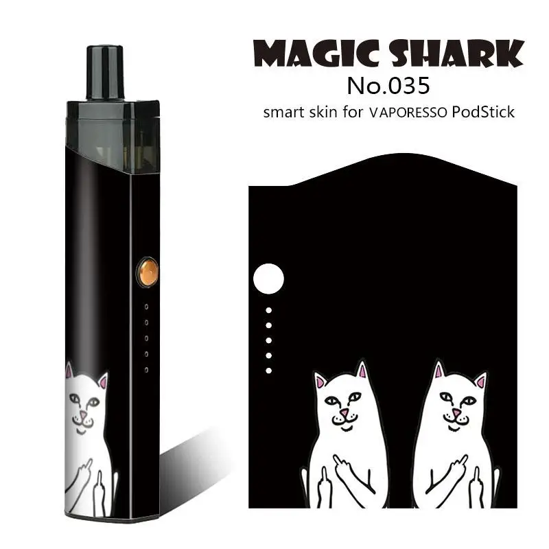Maigc Shark Shinchan Sun New Skull V for Vendetta Batman Leaf Crayon PVC Stereo Sticker Vape Case Film for VAPORESSO PodStick - Цвет: 035