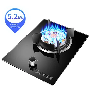 

5.2KW Gas Stoves Fierce Fire Gas Stove Household Desktop Embedded Single Stove Gas Cooktop Cooker Tempered Glass Panel