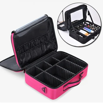 

Professional Large Women Capacity Makeup Organizer Fashion Toiletry Cosmetic Bag Multi Layer Storage Box Portable Suitcase
