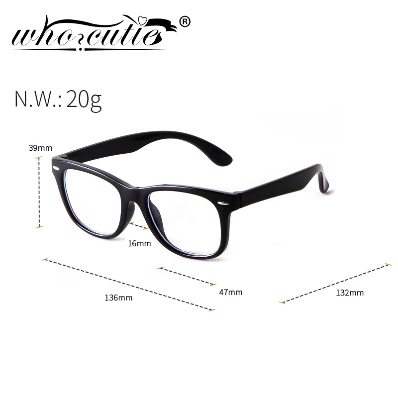 WHO CUTIE Kid Optical Glasses Children TR90 Frame Girl Anti Blue Light Eyewear Square Computer Boy Transparent Eyeglasses S469