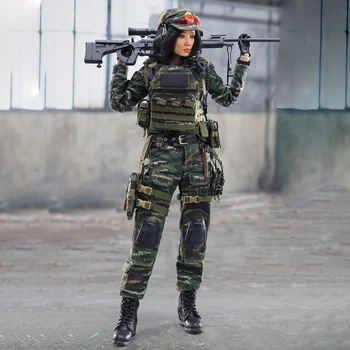 

1/6 30cm Female Sniper Soldier Model Realistic Headsculpt Movable Military Action Figure Model Building Kits 2019 Christmas Gift