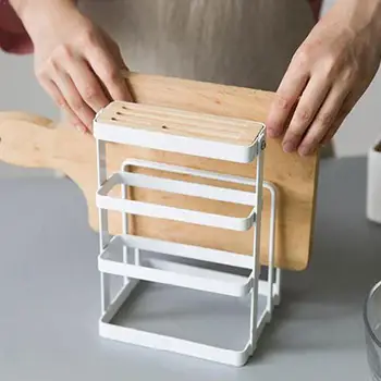 

Multifunctional Iron Storage Holders Rack Expandable Rack Chopping Organizer Shelf Storage Storage Gadgets Kitchen Board Ki X2C7