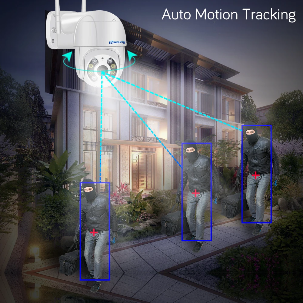3MP 1080P PTZ Wifi IP Camera Outdoor Auto Tracking 4X Zoom AI Human Detect Wireless Speed Dome Camera H.265 CCTV Surveillance