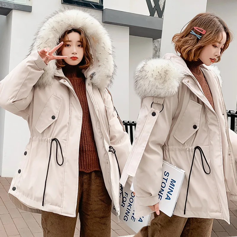 

Cotton Coat Women's Short INS Students down Coat 2018 New Style Korean-style Thickening Large Fur Collar Cotton-padded Jacket Cl