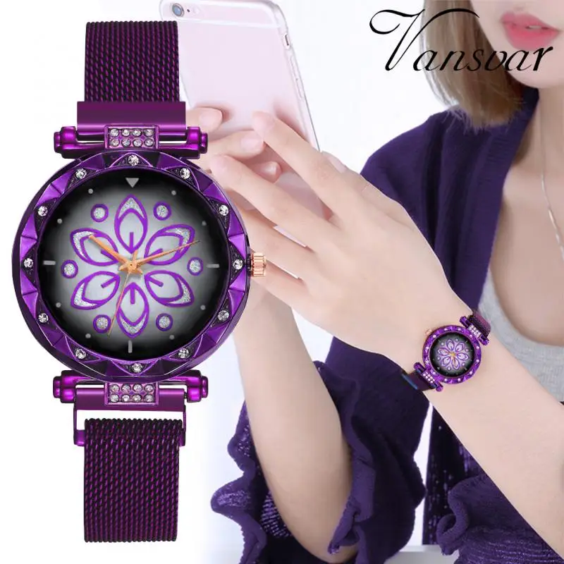 

Luxury Flower Women Bracelet Watches 2019 Top Brand Fashion Casual Quartz Full Steel Round Dial Waterproof Female Wristwatches