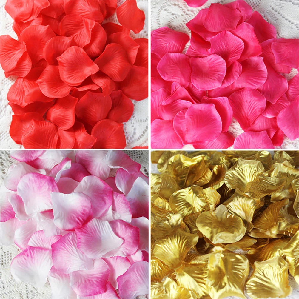100 шт тканевый искусственный цветок лепестки роз для украшения свадебной вечеринки(золото