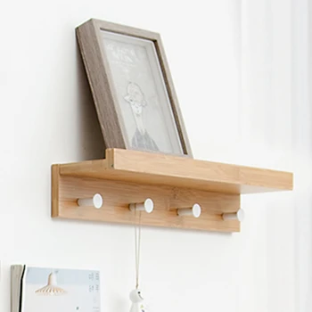 

Creative Word Clapboard Shelf Wall Hanging Wall Bamboo Hook Rack Shelf Wall Shelf 4 Hook