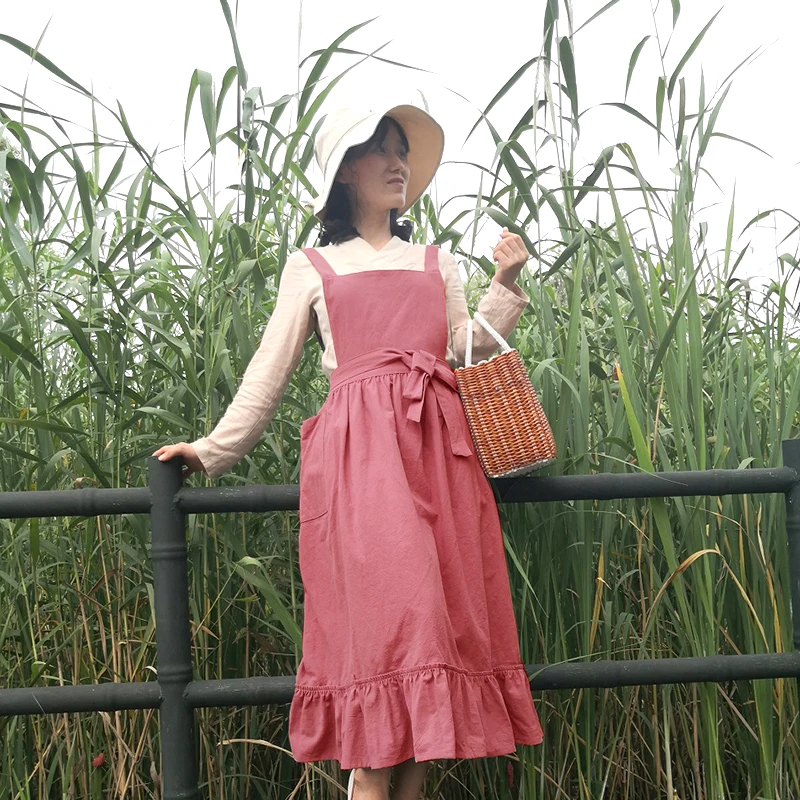 2022 New Retro Medieval Cotton Linen Cooking Kitchen Aprons For Woman Dress Flower Shop Smock Hairdresser Bib Garden Overall 6 2022 New Retro Medieval Cotton Linen Cooking Kitchen Aprons For Woman Dress Flower Shop Smock Hairdresser Bib Garden Overall 6