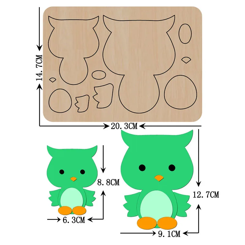 

Sharp Wood Die Cut Diy Handmade Owls Birds Doll Pendant Punch Die Template For 2021 New Wooden Die-cutting Template Cutting Die