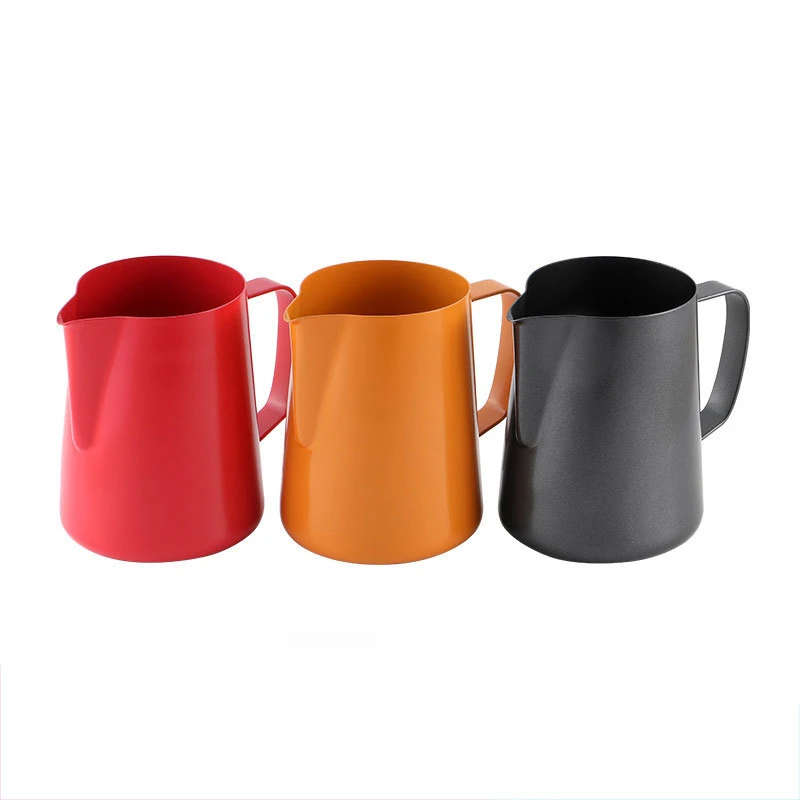 

Stainless Steel Coffee Garland Cup Handle Ear Solid Color Tip High Capacity Simplicity For Cafe Milk Tea Room Coffea Utensil N