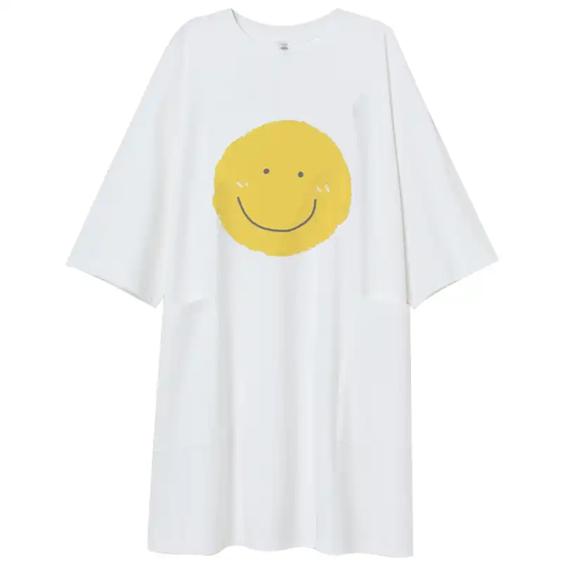 white cotton t shirt dress