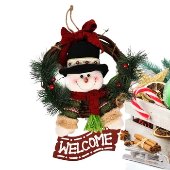 

1pc Hanging Decor Creative Christmas Exquisite Decorative Wreath Ornament Hanging Garland Door Decor for Party