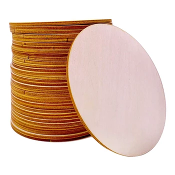 

Unfinished Wood Pieces Wooden Cutouts Ornaments for DIY Crafts Painting , Staining , Engraving ,30 Packs 4 Inch