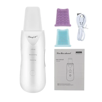 

USB Charge Ultrasonic Skin Scrubber Ion Skin Moisturizing Blackhead Remover Sound Wave Pore Deep Cleaning Shovel Acne Extractor