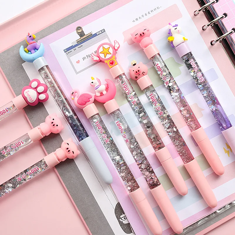 3 pièces Stylo mignon papeterie aléatoire mignon stylos stylos fixes retour  à l'école papeterie choses mignonnes stylos Kawaii