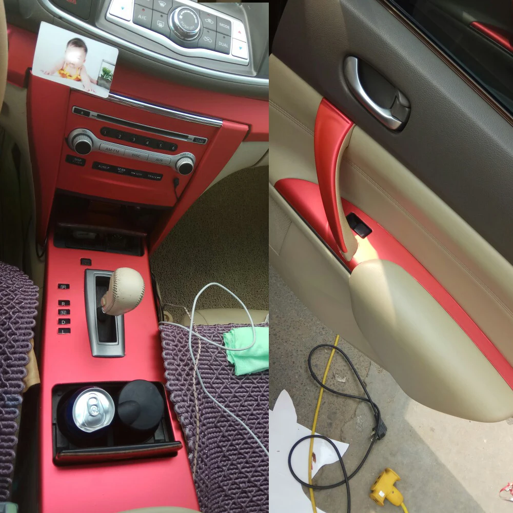 

For Nissan Teana J32 2008-2012 Interior Central Control Panel Door Handle 5D Carbon Fiber Stickers Decals Car styling Accessorie