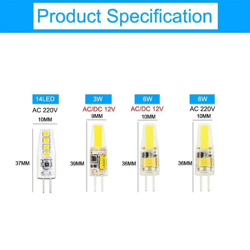 10 шт./лот G4 светодиодный COB лампа 3W 6 Вт высокое яркий лампада светодиодный 220V SMD2835 Bombillas светодиодный Замена галогенный прожектор люстра