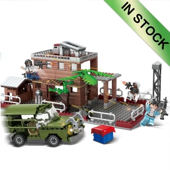 

In stock Winner Chicken 78001 560pcs PUBG FPS Game MILITARY Dinner Soldier Army SWAT Building Block Bricks Toys