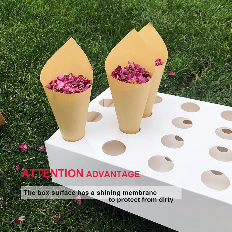 Party Decorations Confetti Cone Holder FEESTIGO Natural Petals Confetti Cones Holder For Wedding Decoration Party Poppers Cones Stand Box Tray