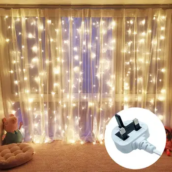 

3x3m led icicle led curtain fairy string light fairy light 300 led Christmas light for Wedding home window party decor UK Plug