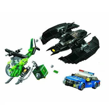 

76120 Bela 11352 513pcs Es Series Dc Batman Batwing And The Riddler Heist Building Blocks Brick Kids Toys Christmas Gift