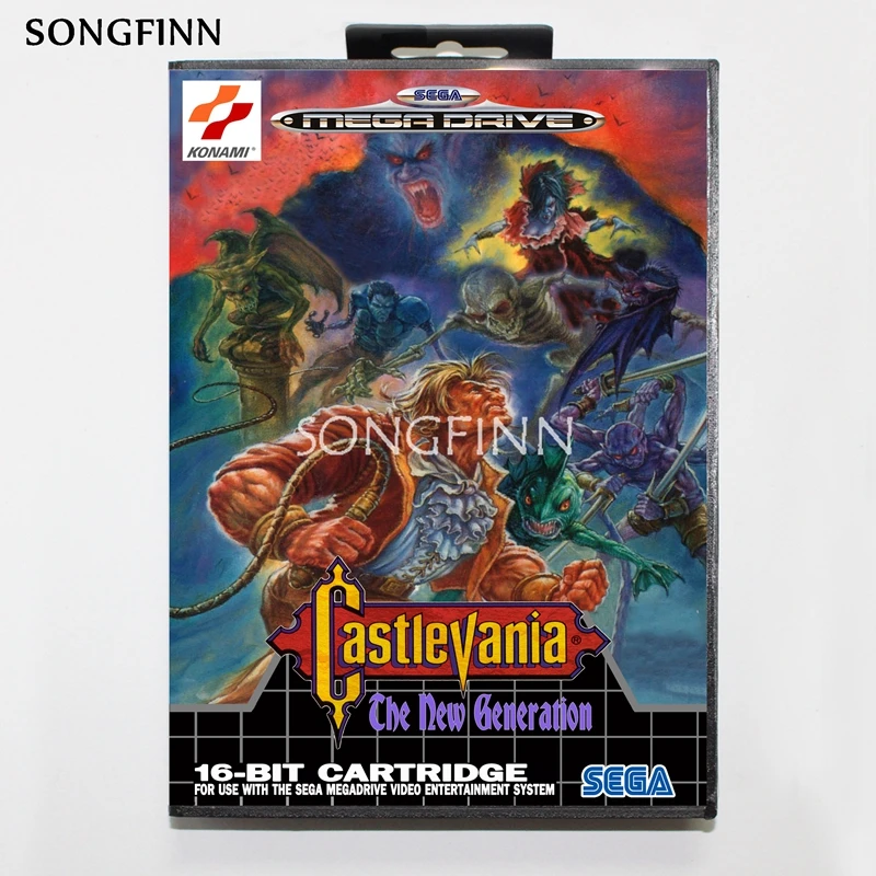 16 бит MD карта памяти с коробкой для Sega Mega Drive Genesis Megadrive - Castlevania новое поколение ЕС |