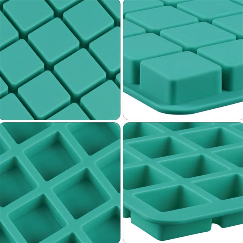 Silicone 40 Holes Mini Square Shape Cube Mold For Ice Cake Tray Cubes Candy Chocolate Pudding Jelly Party Bar Whisky Tools