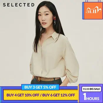 

SELECTED Women's Loose Fit Drawstring Temperament 3/4 Sleeves Shirt S|420251506