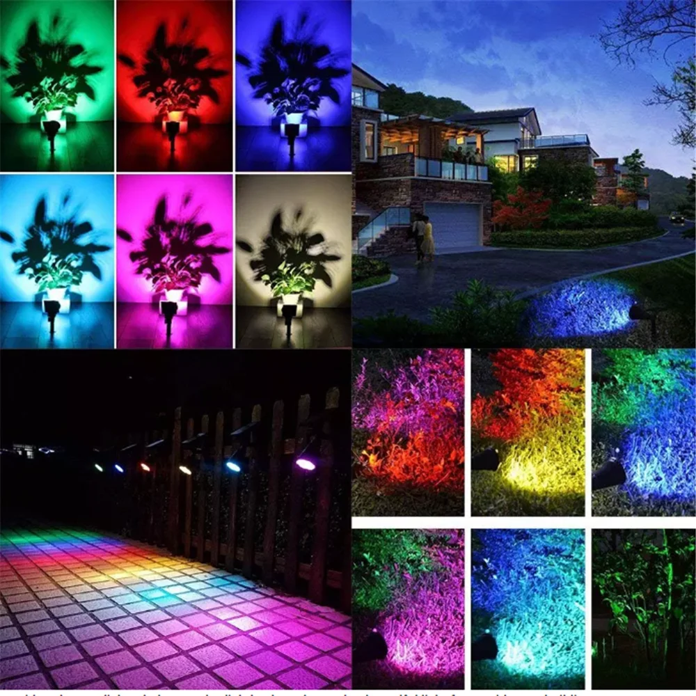 4LED солнечной движения Сенсор лампа Регулируемый солнечный светильник лужайки светильник на открытом воздухе Водонепроницаемый 7-Цвет Ландшафтный садовый Декор настенный светильник