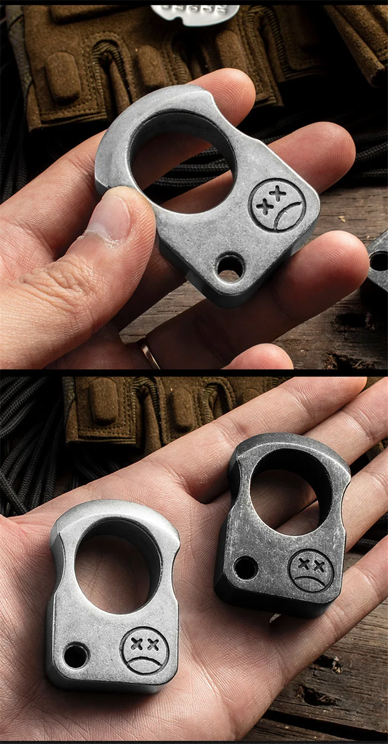 Alloy steel outdoor survival tool edc tactical tool multifunctional ring pendant ring pendant window breaker titanium edc - top knives