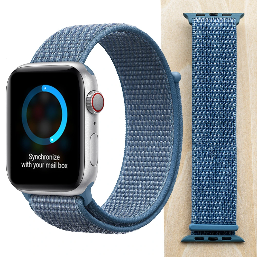 Cape Blue Высококачественный нейлоновый спортивный ремешок для Apple Watch, ремешок 44 мм, серия 5, 4, 3, 2, 1, дышащий тканый ремешок 42 мм, iwatch 40 мм, 38 мм - Цвет ремешка: Cape Blue