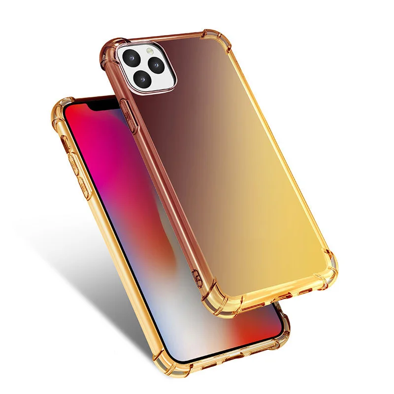 20 шт градиентный силиконовый чехол для айфон афон айфона iphone 11/iphone 11 pro/iphone 11 Pro max Чехлы s Мягкий ТПУ противоударный чехол case cover - Цвет: grey gold