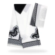 ИМИТИРОВАННАЯ шелковая ткань африканская ткань с принтом 4+ 2 ярда африканская ткань нигерийская Анкара африканская ткань YBG02