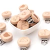 5Pcs/Lot Beech Wood Pacifier Clip Animal Small Elephant Heart Pattern Pacifier Clips for Baby DIY Pacifier Chain Accessories 3