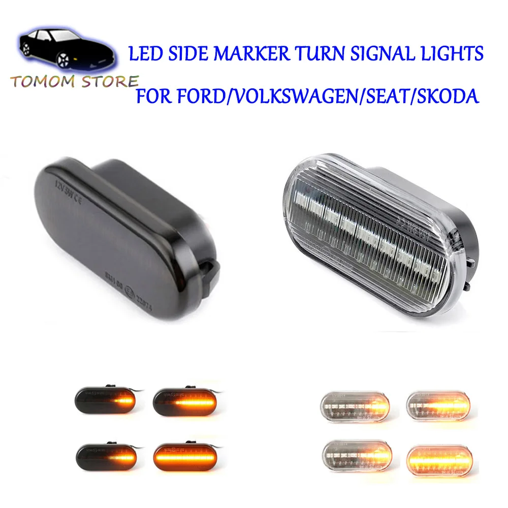 

2 dynamic LED side marker turn signal indicator water flowing lights for Seat Alhambra Altea Arosa Cordoba Toledo Ibiza Leon 1M