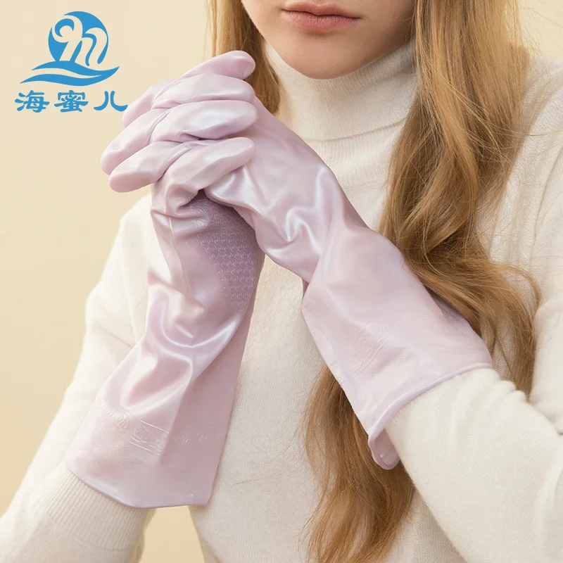 Wash Dishes Gloves Latex Thick Plastic Cleaning Household Laundry Kitchen Lavender Fragrance Rubber Household Gloves