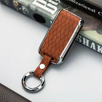 

1pcs Car key case Auto Suede Leather Protect Fob For Mazda 3 2019-20 Parts
