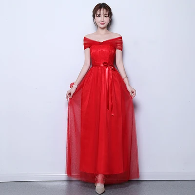 ТРАПЕЦИЕВИДНОЕ длинное Тюлевое красное Элегантные платья невесты Vestido Azul Marino