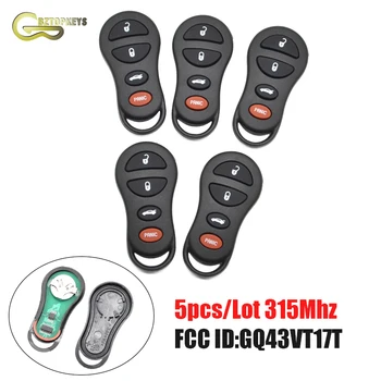 

5pcs/Lot remote fob 4button 315Mhz GQ43VT17T/13T For Chryser Jep Dodg 2002 2003 2004 2005 Caravan Dakota Durango car key