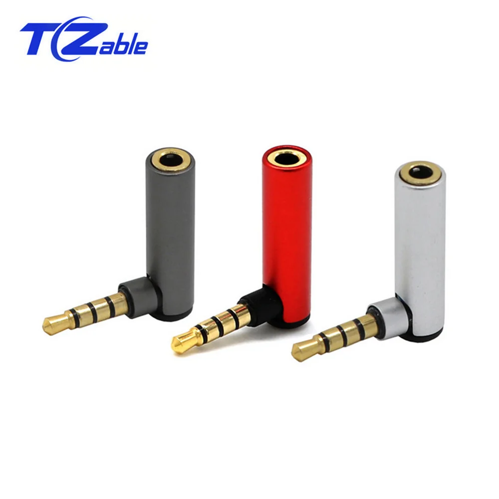 

1PCS 3.5mm 4 Pole Male To Female 90 Degree Elbow L-Type Adapter Right Angled Audio Microphone Jack Stereo Plug Connector